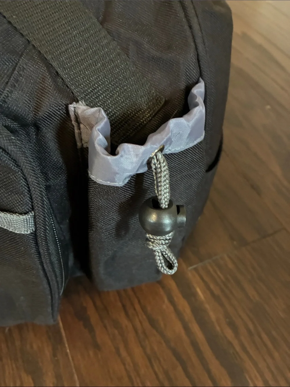 Vintage Ford Black Duffel Bag with Gray Trim and Ford Logo